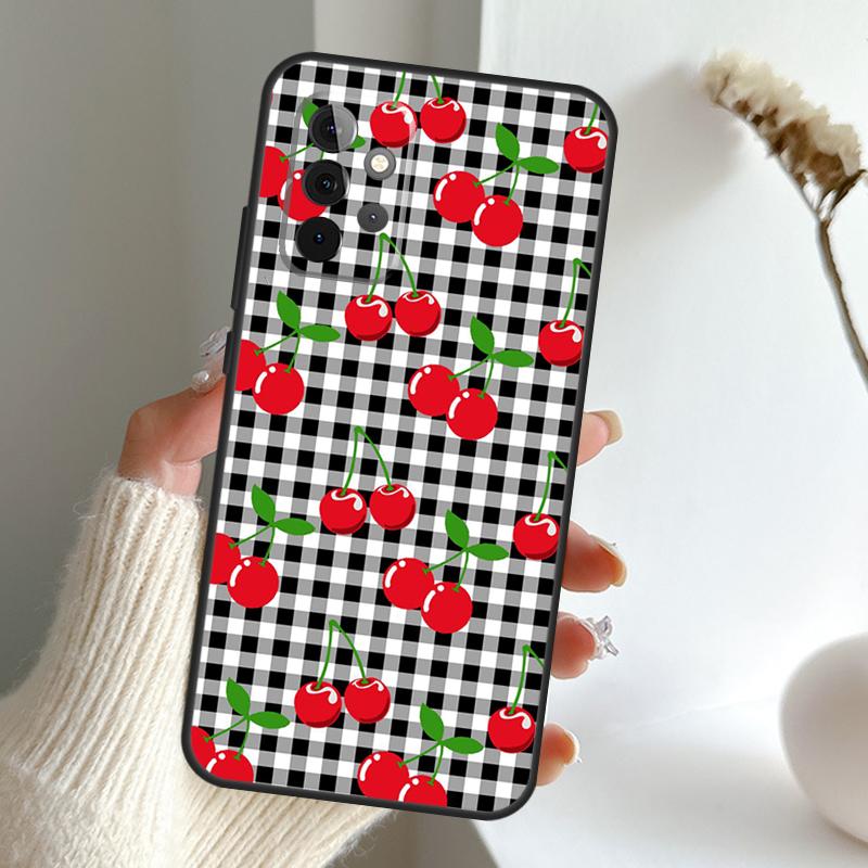 Food Fruit Red Cherry Case For Samsung Galaxy A52 A32 A12 A16 A26 A36 A56 A15 A35 A55 A34 A54 A13 A33 A53 A17 A06