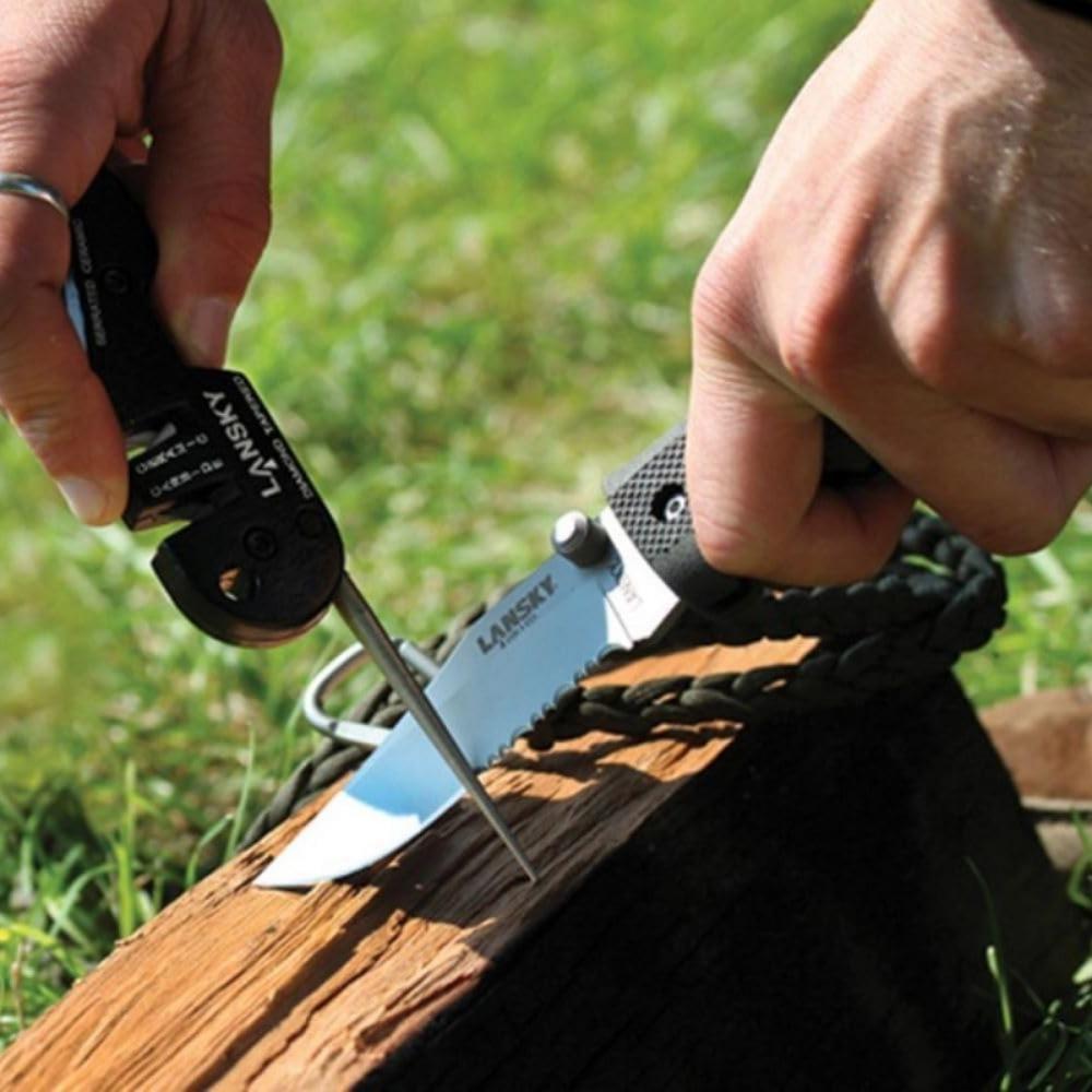 Multifunction 4-in-1 Knife Sharpener Pocket  Foldable Sharpening Stone with 3 Stages Ceramic & Carbide & Diamond Tapered