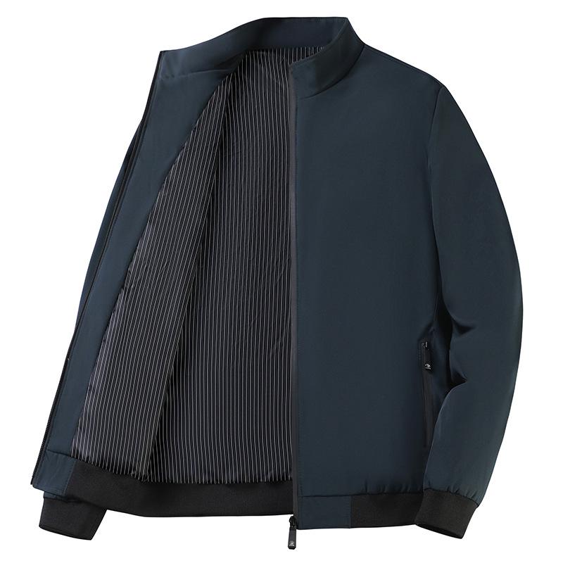 Herren Herbst Stehkragen Jacke: Lockere Passform, Lässige Oberbekleidung für reife & ältere Menschen