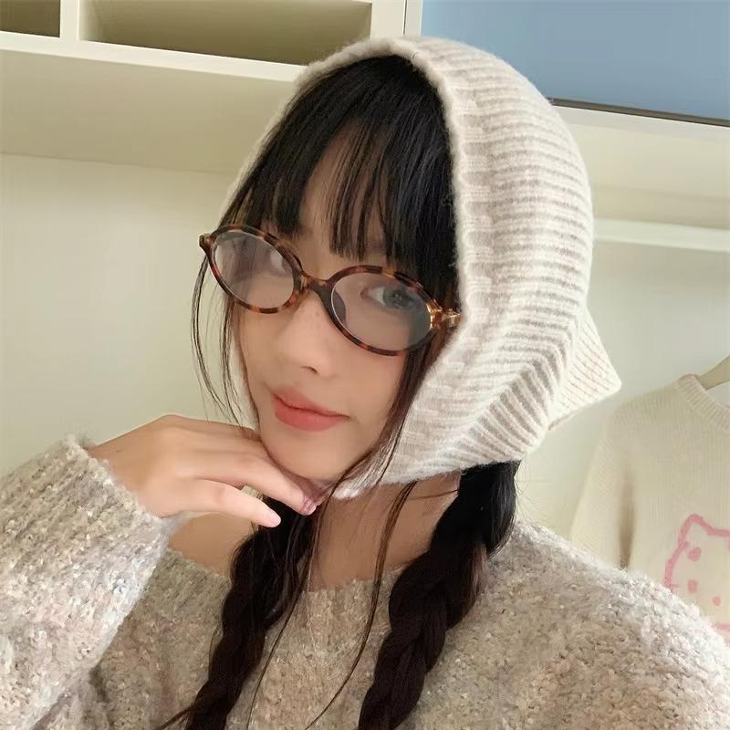 Korean New Triangle Hair Scarf Hat Warm Woolen Headscarf for Women Thicken Knitted Scarf Female Headwarp Winter Cashmere Scarves
