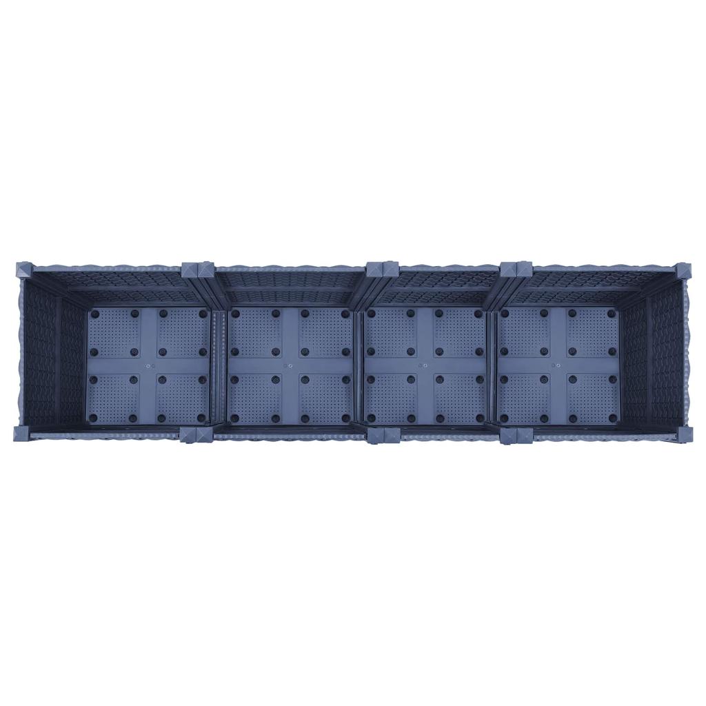 Garden Planter with Wheels Blue Grey 160 x 40 x 48 cm PP