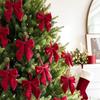 Red Christmas Bow Plush Hanging Tree Ornament