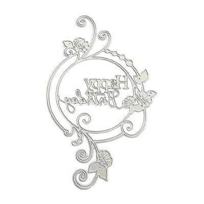 Birthday Wreath Die Cut Metal Embossing Templates Carbon Steel Cutting Dies for Art Craft Card Making Scrapbooking