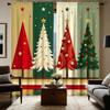 2pcs  Colorful Christmas Tree Pattern Curtains   Vibrant Design Light - Filtering Polyester Curtains for Christmas Home Windows