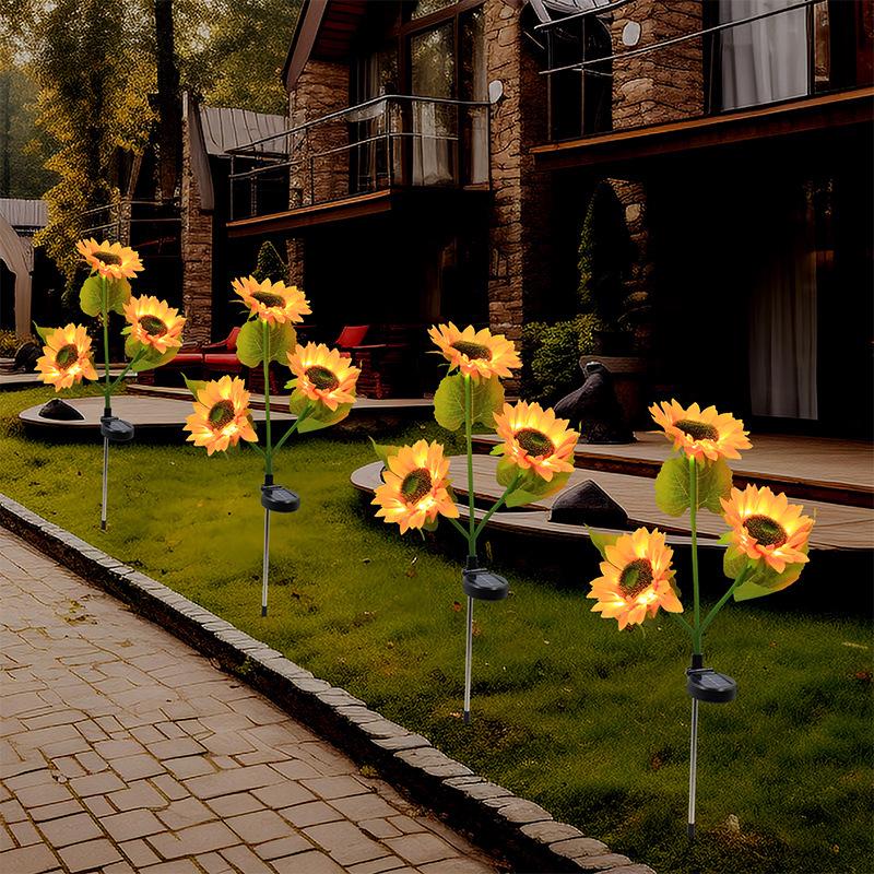 Sonnenblumen-Gartenlicht - Dekorative Nachtlampe für Außenrasen, Hof, Villa, Balkon