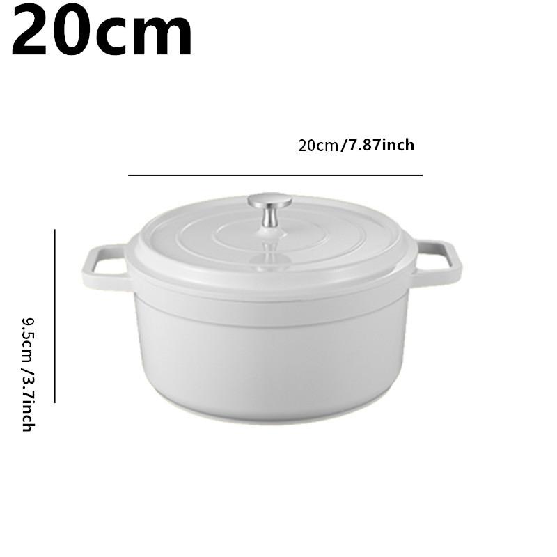 Enameled Cast Aluminum Dutch Oven With Lid 4.7L Nonstick Pan for Bread Baking Casserole Dish Enamel Coating For All Heat Source