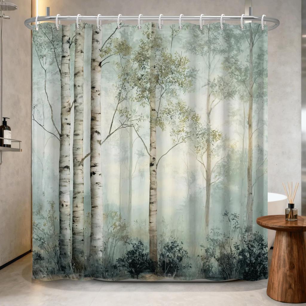 Boho Shower Curtain - Celestial Moon & Botanical Vine Print Waterproof Bathroom Curtain with Rust-Proof Hooks Included,Bohemian