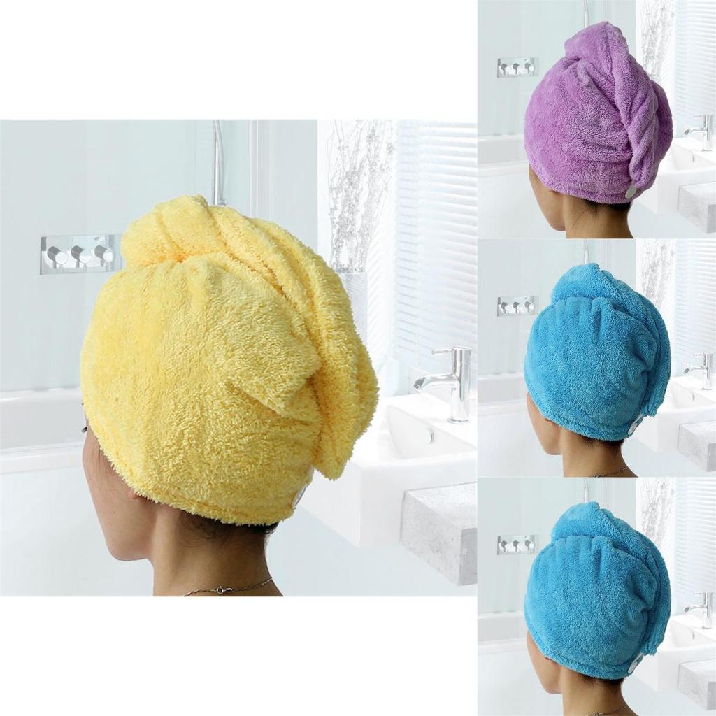 Coral Fleece Hair Towel Cap For Women Fast Dry Absorbent Shower Head Wrap