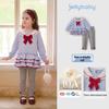 JELLYBABY Girls' Navy Collar Bow Detail Sweatshirt and Pants Set