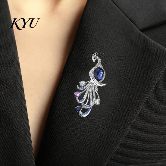 Rhinestone Peacock Pin Faux Crystal Brooch for Women, Bling Lapel Pin, Dainty Clothing Jewelry Wedding Party Prom Shape