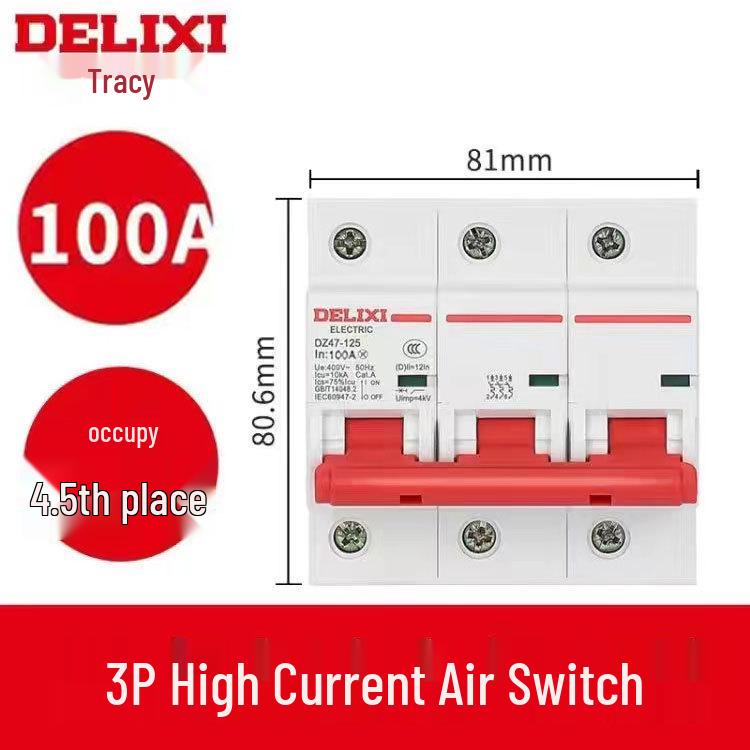 Delixi Air Circuit Breaker: 1P, 2P, 3P, 4P Options for Household and Three-Phase Systems (25A, 32A, 40A, 63A)