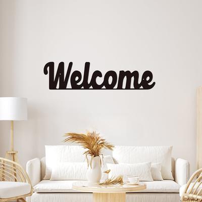 1pc Suitable For Living Room, Welcome Black Metal Wall Decoration, Front Door, Welcome Friends To Visit Or Customers,room Decor