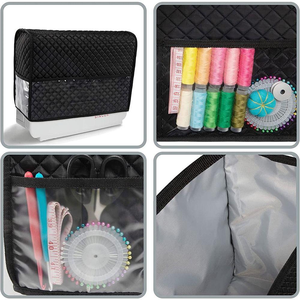 Reusable Sewing Machine Cover PVC Protective Waterproof Scratch-proof Dust Cover Anti Dust with Storage Pockets