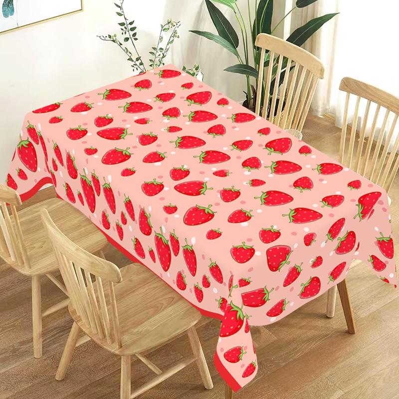 Strawberry Party Disposable Tablecloth Happy 1st Birthday Party Decoration Kids Girl Baby Shower Strawberry Wedding Supplies