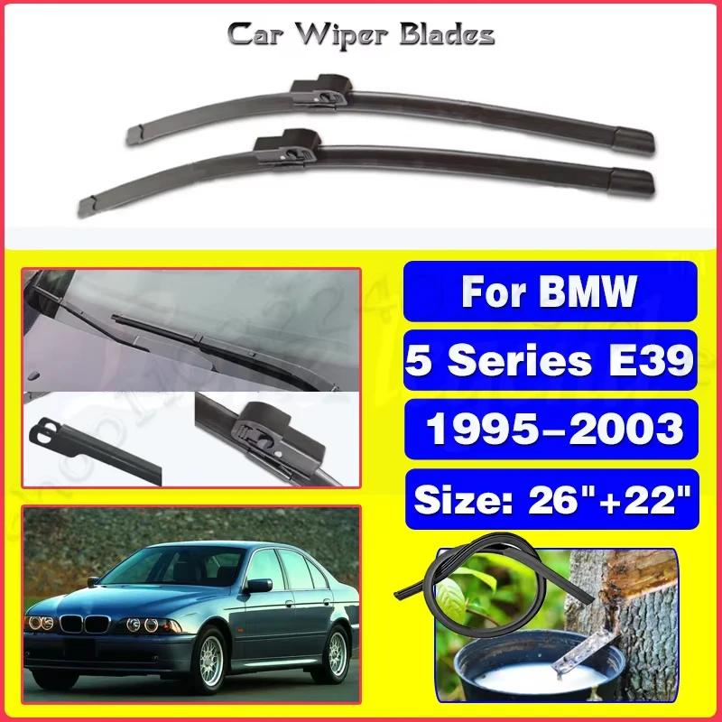 26 +22 Natural Rubber Wiper Blades For BMW E39 525i~M5 Anti-UV Silent Upgrade Windshield Replacement Wipers