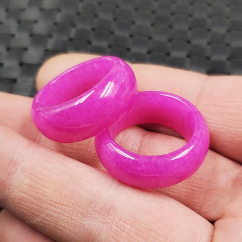 Peach Blossom Pink Quartzite Jade Ring Inner diameter 18-20mm, width 4mm