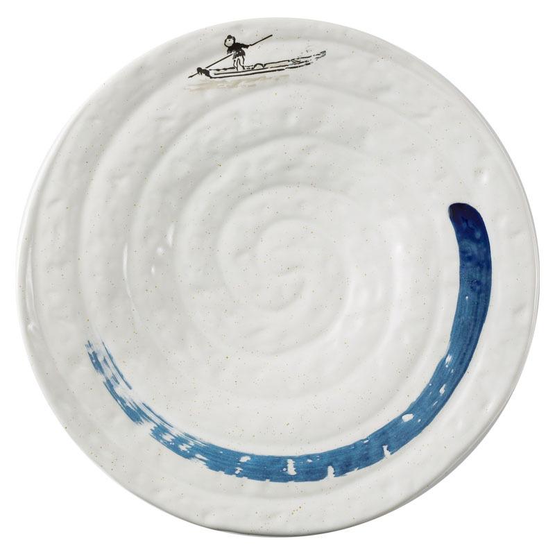 Creative Western Food Plate Japanese Hand-Painted Shallow Plate Household Ceramic Tableware Restaurant Hotel Steak Plate Plate