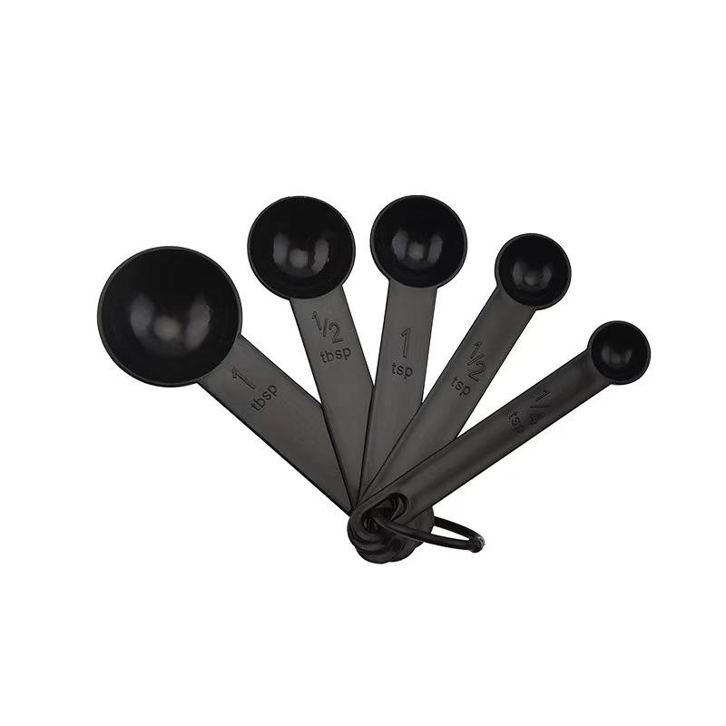 10-Piece Gray Plastic Measuring Cup and Spoon Set with Scale