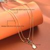 Minimalist Double Layer Turkish Evil Blue Eyes Hand Pendant Necklaces Round Demon Eye Choker For Women Men Lucky Party Jewelry