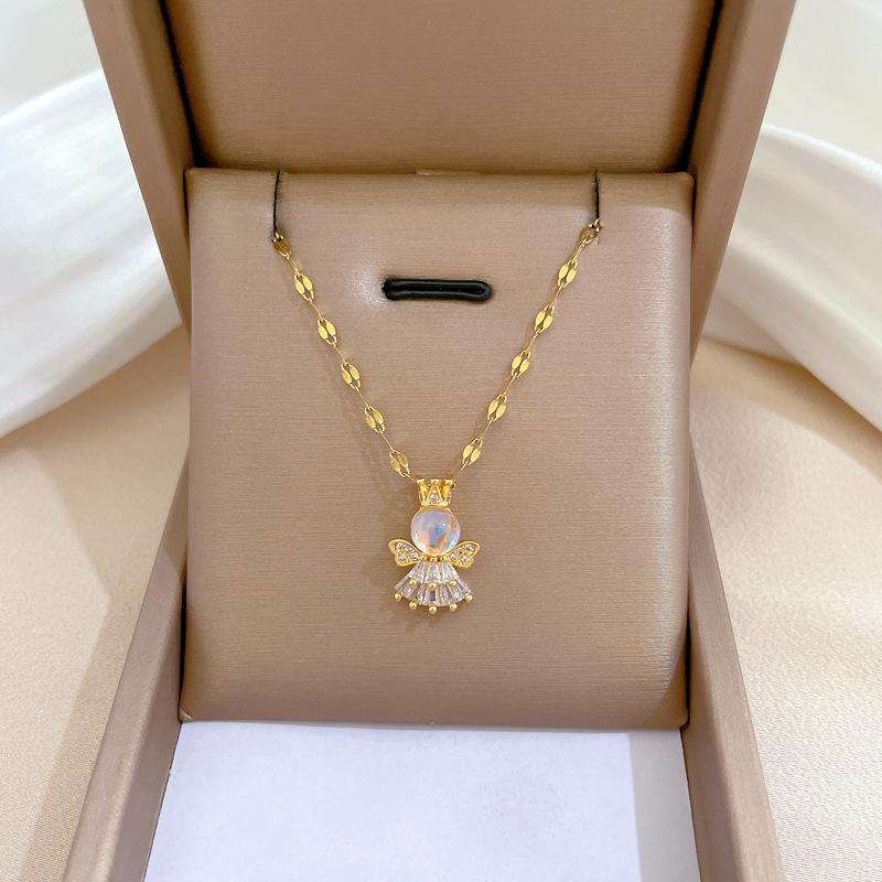 Collier à la mode pour femmes, en cuivre, Micro incrusté, en acier, Simple, maille rouge, chaîne de collier exquise