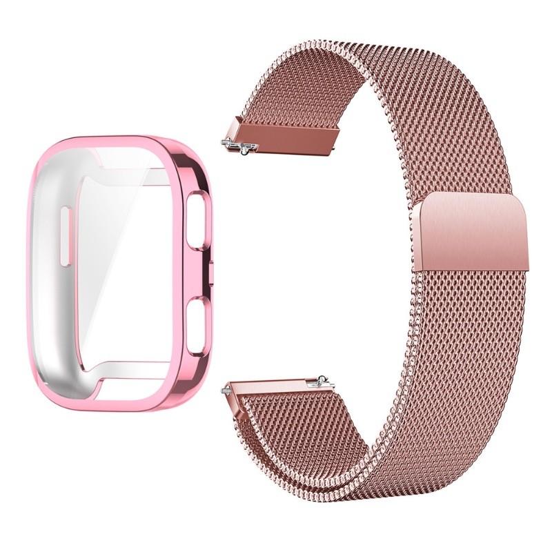 Milanese Magnetic Loop Watchband and TPU Shell Cover for Amazfit Bip 6 Bip 5 Bip 5 Unity Bracelet