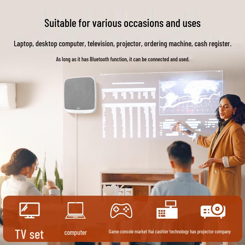 Wireless Wall & Ceiling Speaker for Gyms, Classrooms, and Commercial Spaces - One-to-Many Background Music System