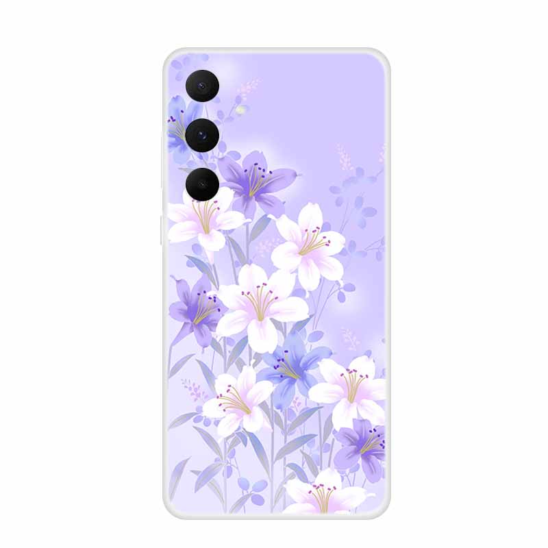 Colour Floral Phone Case for Samsung A05 A15 Clear Soft Case Silicone TPU Cover for Samsung Galaxy A25 A35 A55 Protective Funda
