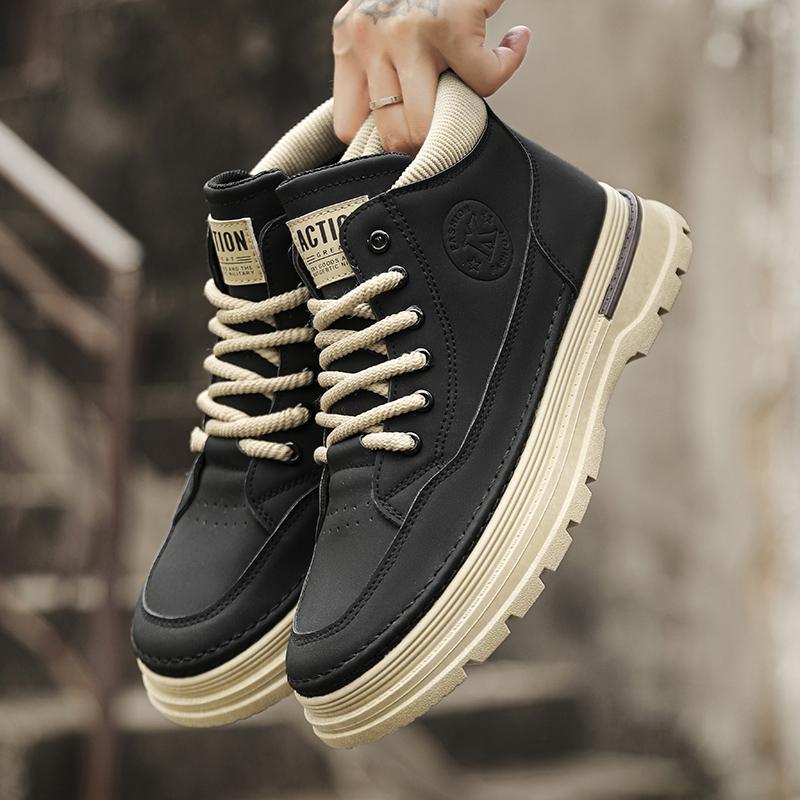 Herren Worker Boots Herbst Winter Freizeitstiefel für Herren Persönlichkeit Straße Rutschfest Strapazierfähig Mode Outdoor Herrenschuhe