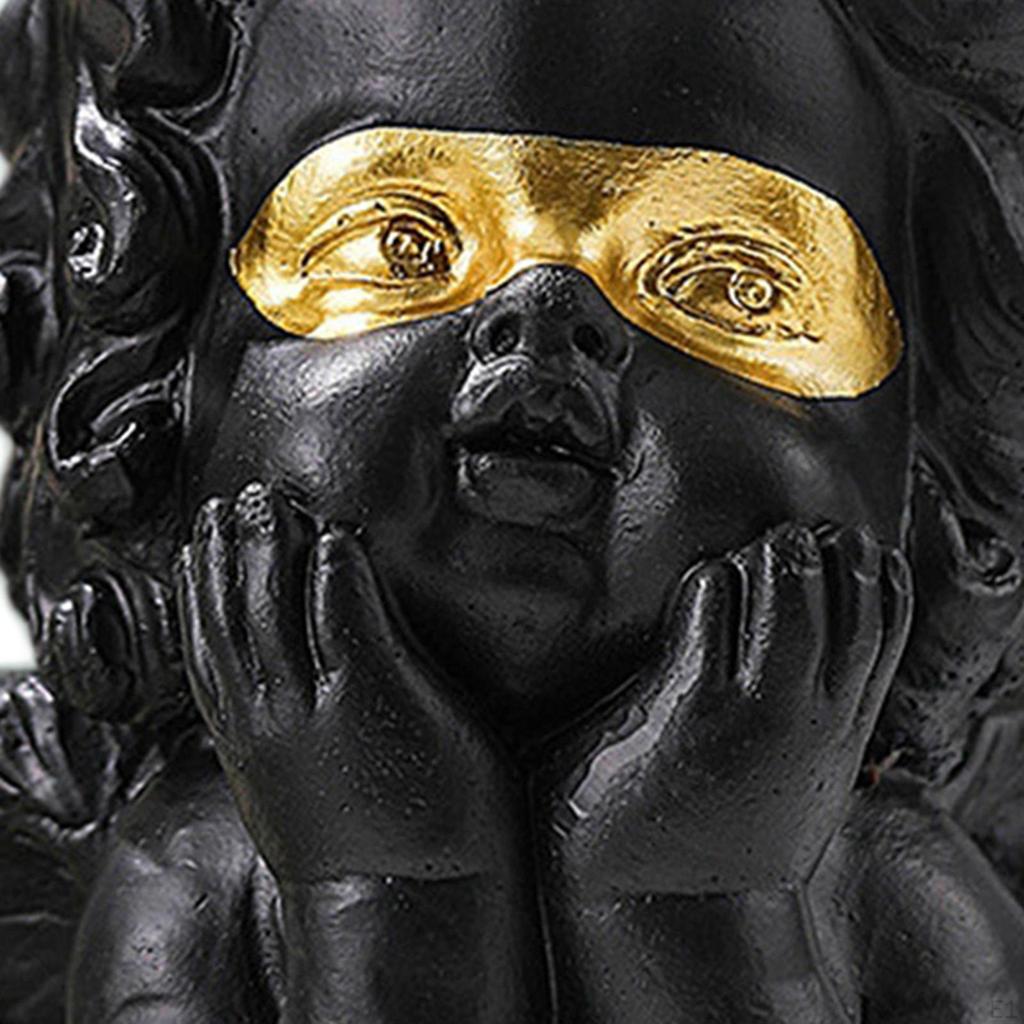 Angel Statue Planter Pot with Drainage Hole Resin Desktop Ornament Decoration Crafts