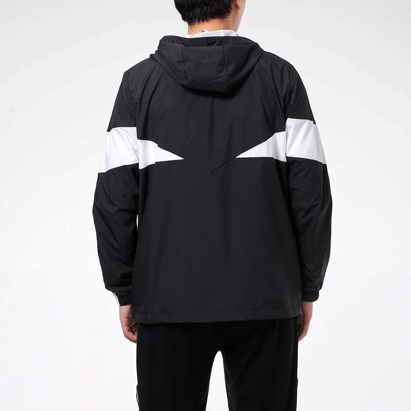Adidas Colorblock Woven Windbreaker Hooded Jacket Men Outerwear Black GP5709