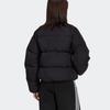 Adidas Colorblock Striped Loose-Fit Stand Collar Down Jacket Women Outerwear Black HM2627