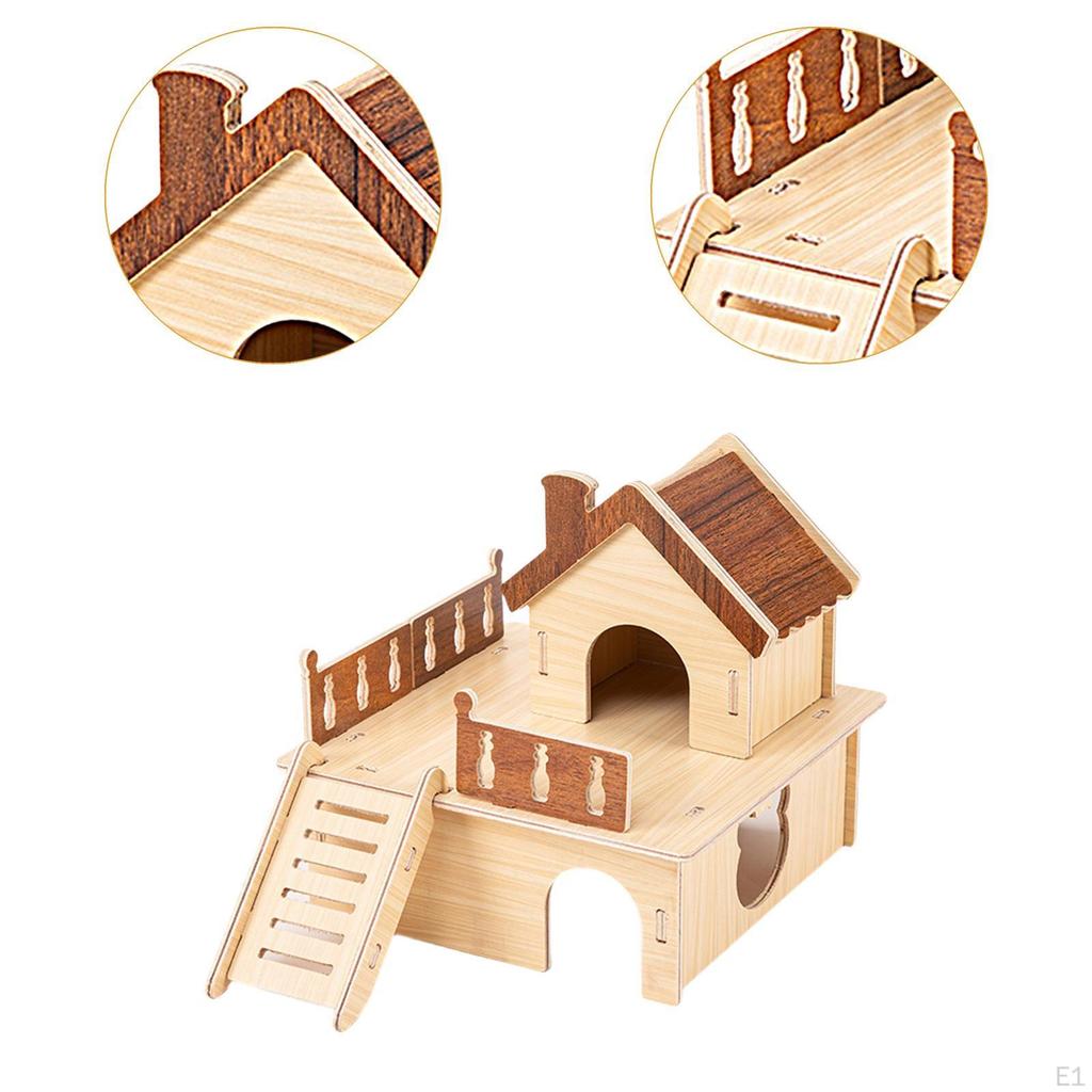 Wood Hamster Out Small Animal Activity Toy Pet Supplies Hut Habitat for Syrian Hamsters