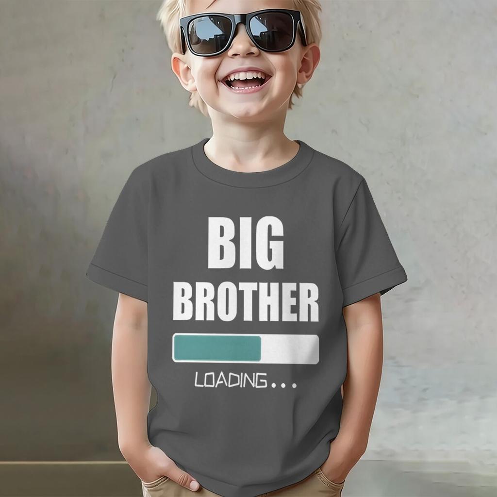 Big Brother Loading Tshirt Kids Short Sleeve Fashion Casual Top New Sibling Gift Big Brother Kids Clothes Cotton Tops