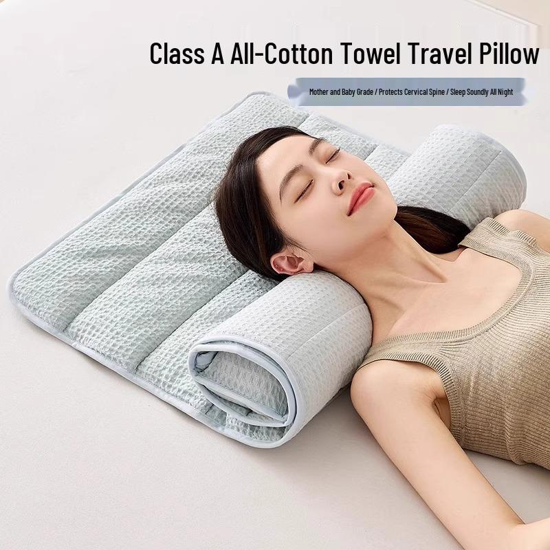 Class A Cotton Neck Protection Adjustable Travel Pillow & Dirt-Proof Sleeping Mat
