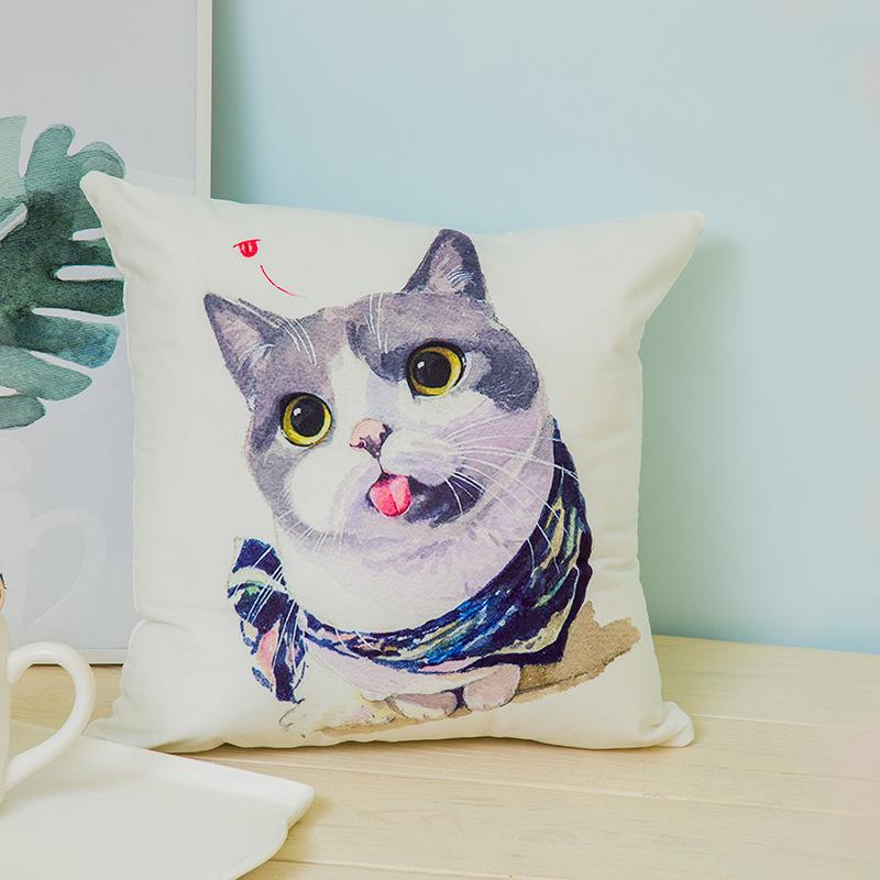 

Милая мультяшная наволочка на подушку с выражением котенка, офисная подушка для сна, подушка-подушка для автомобиля, дивана 45*45cm