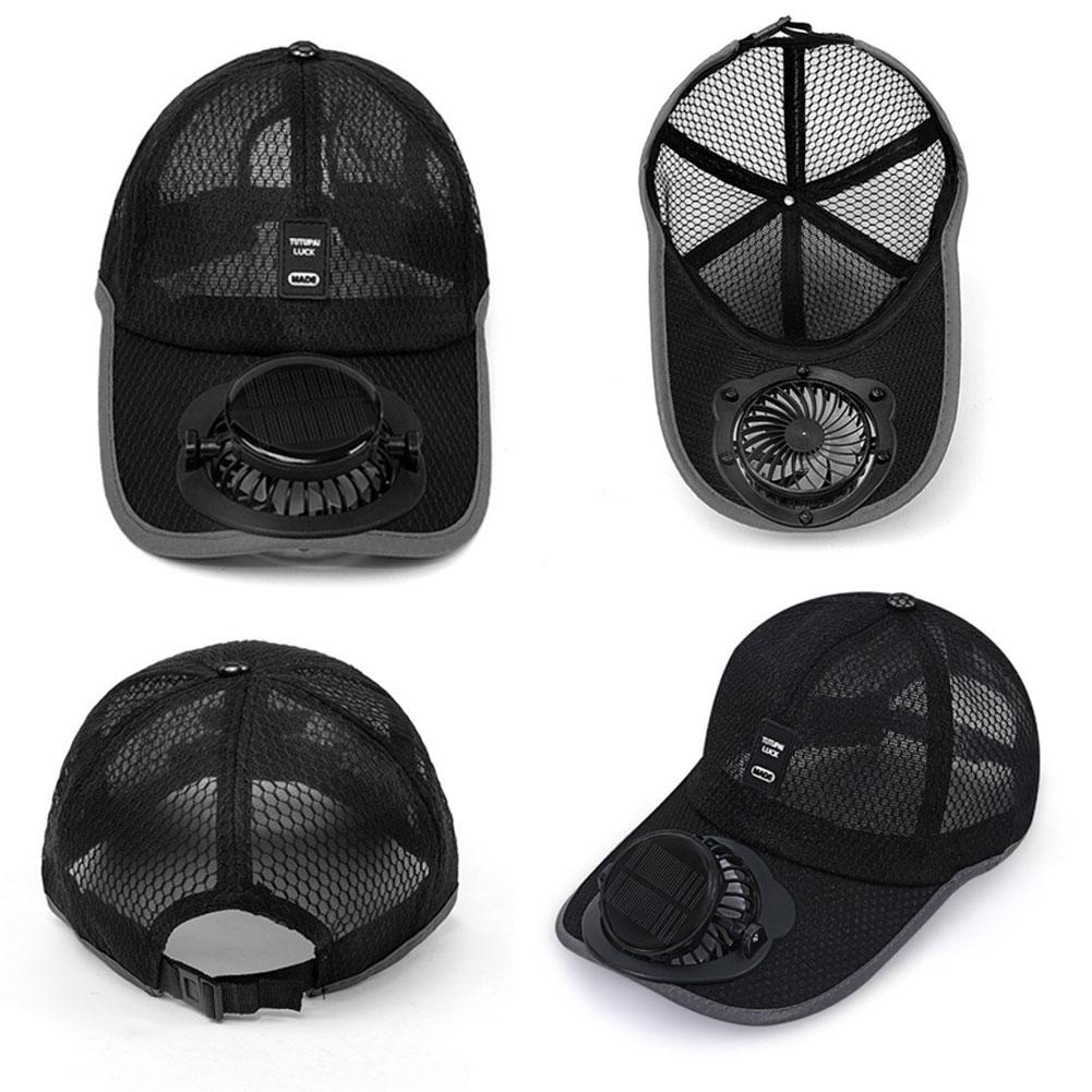 Solar Fan Baseball Cap | USB Rechargeable 600mAh | Breathable Mesh | Adjustable Sun Hat for Outdoor Summer Use