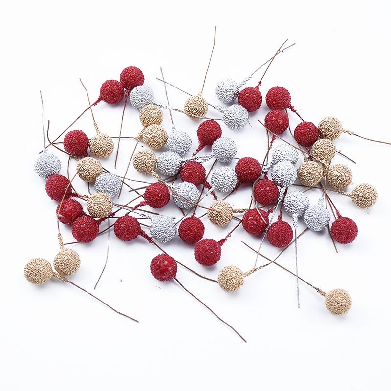 100/200pcs Artificial PE Cherry Fruits Wedding Decoration Flowers Wreath Christmas Home Room Yard Diy Gifts Box prop Accessories