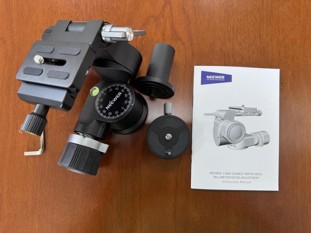 NEEWER TH14 Gear Tripod Aluminum Alloy QR Large Fine Dual Maximum Load for DSLR Cameras 2-Way Head, 2-Axis Pan/Tilt Head, Construction,