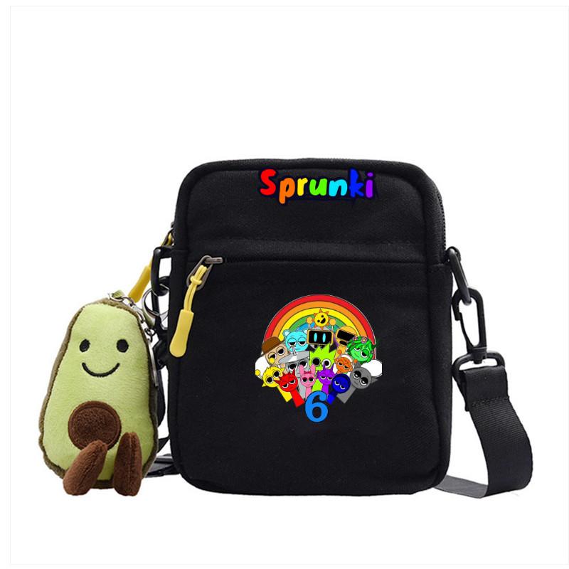 Sprunki Cartoon Rhythm Box Mini Crossbody Bag Canvas Street Fashion For Girls And Teens