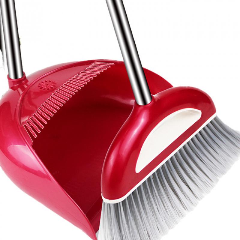 Household Broom & Dustpan Set with Non-Stick Hair Wiper
