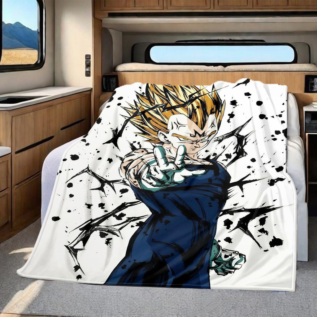 1 Stück Vegito Aufdruck Flanelldecke, Hohe Qualität für alle Jahreszeiten, Heimdekoration, Wärme und Komfort, Perfekt für Weihnachtsgeschenke