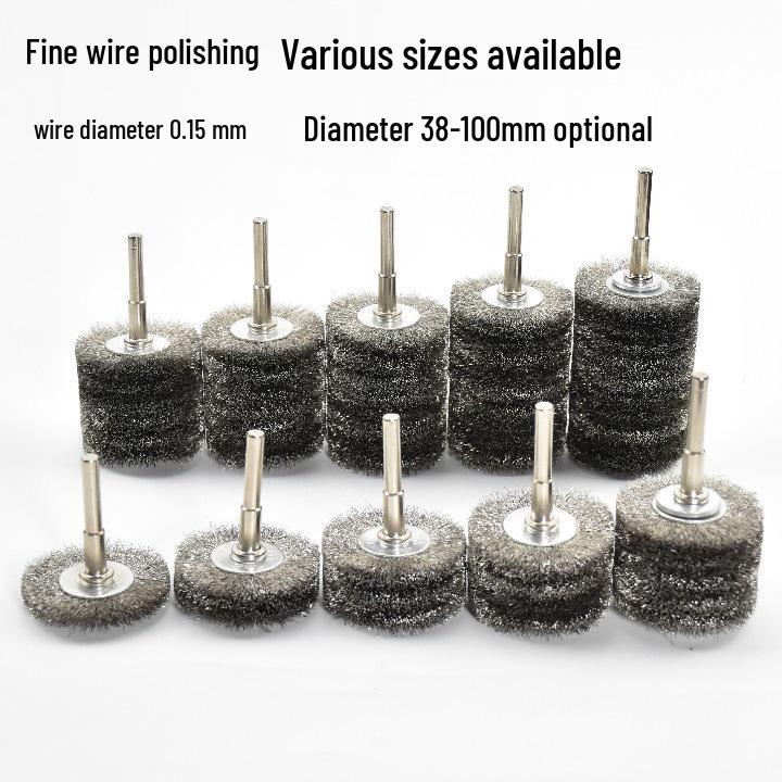 Electric Metal Wire Brush Head for Grinding, Rust Removal, and Wood Carving with Handle