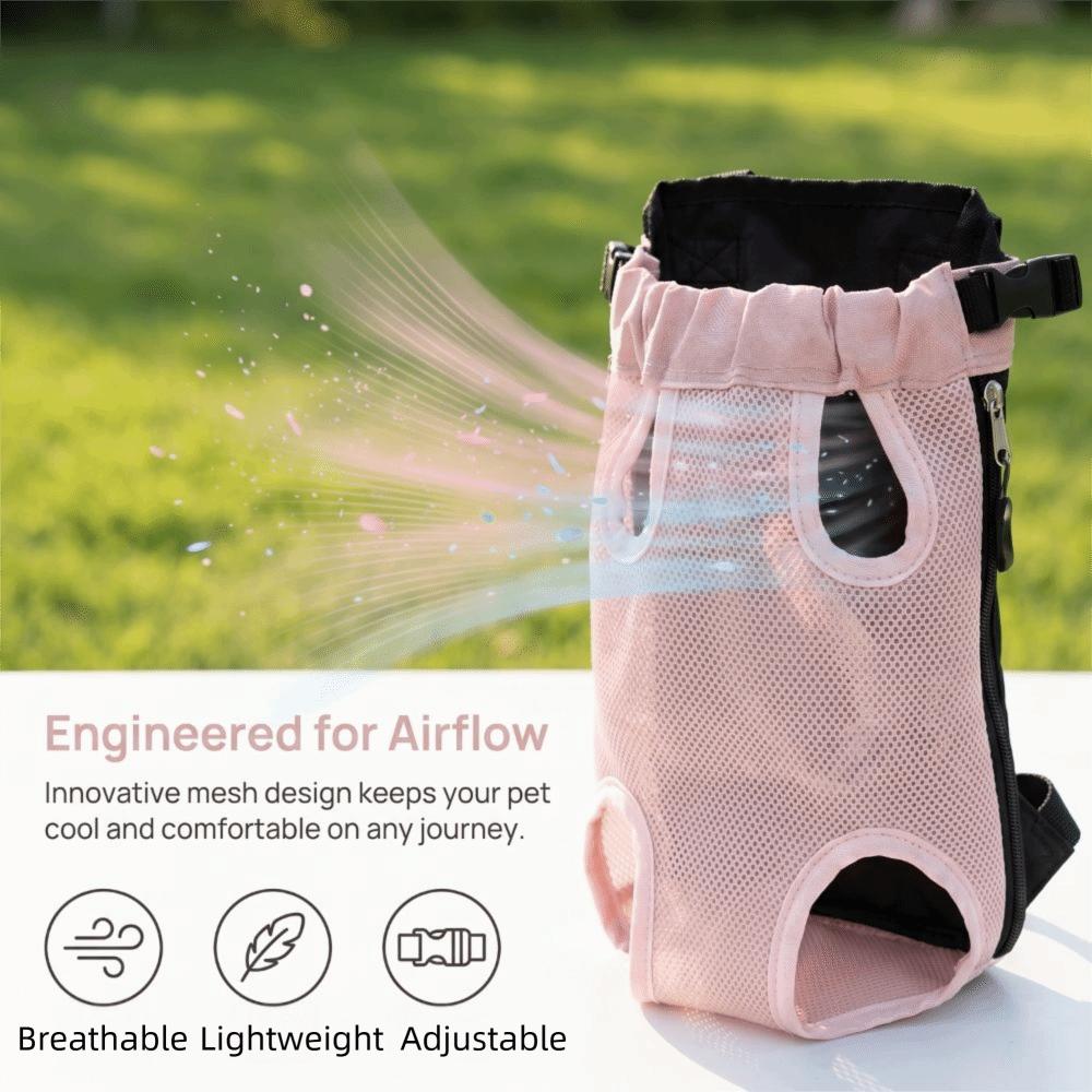 Adjustable Strap Dog Front Carrier Breathable Mesh Pet Carrier Backpack  Outdoor Travel