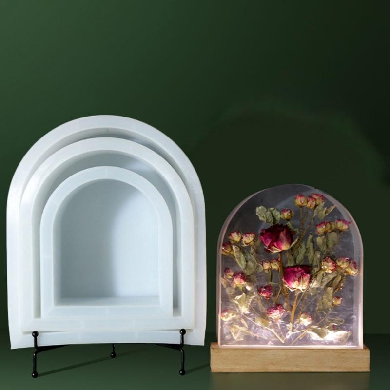Silicone Molds for Resin Glossy Deep Arch Resin Mold for Flowers Preservation Night Light Crafts Desktop Ornaments Molds