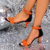 2025 Summer New Fashion Thin Heel Foreign Trade European and American High Heels Women's Large Size Temperament Fish Mouth Bag Heel Sandals