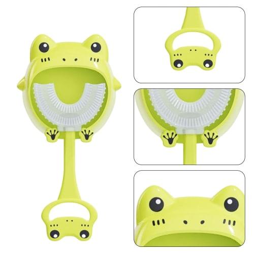 Gerinkoken Children's U-Shaped Toothbrush, Manual Toothbrush for Toddlers, Silicone Baby Teething Toy, Oral Cleaning Tool with 360× Oral Cleaning Desi