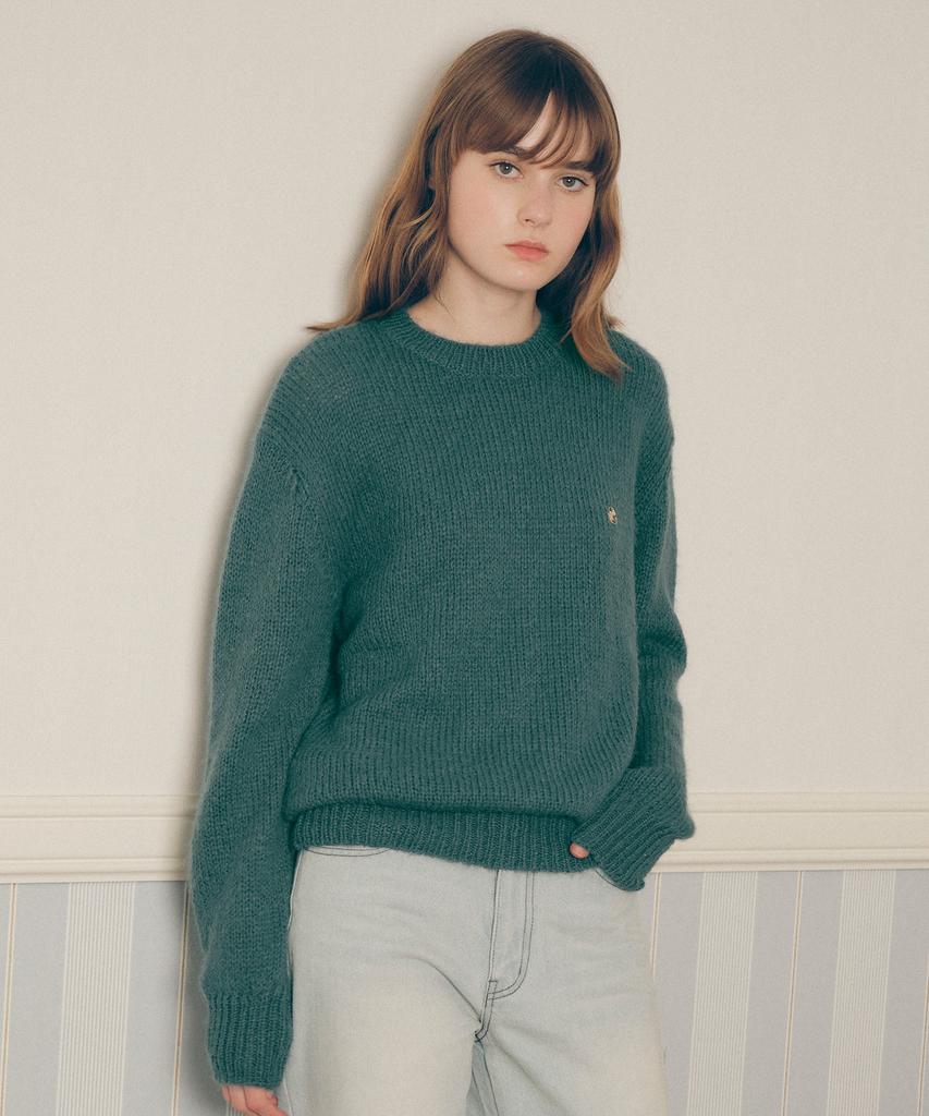 ROLAROLA Hairy Blend Knit Deep Green