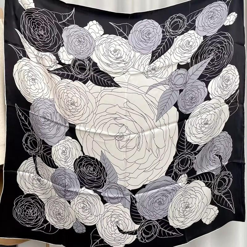 Glazed Ginkgo Silk Scarf Silk Women'S Spring And Autumn Mulberry Silk Scarf Air Conditioner Shawl Square Scarf