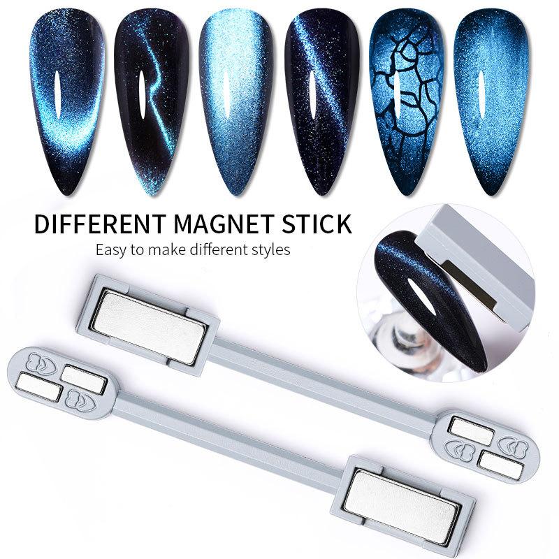 Magnetischer Stick Katzenauge Magnetwürfel Doppelseitige Nägel Starke Nagelkunst Für UV-Gel-Lack Nägel Kunstdesign Glitzereffekt