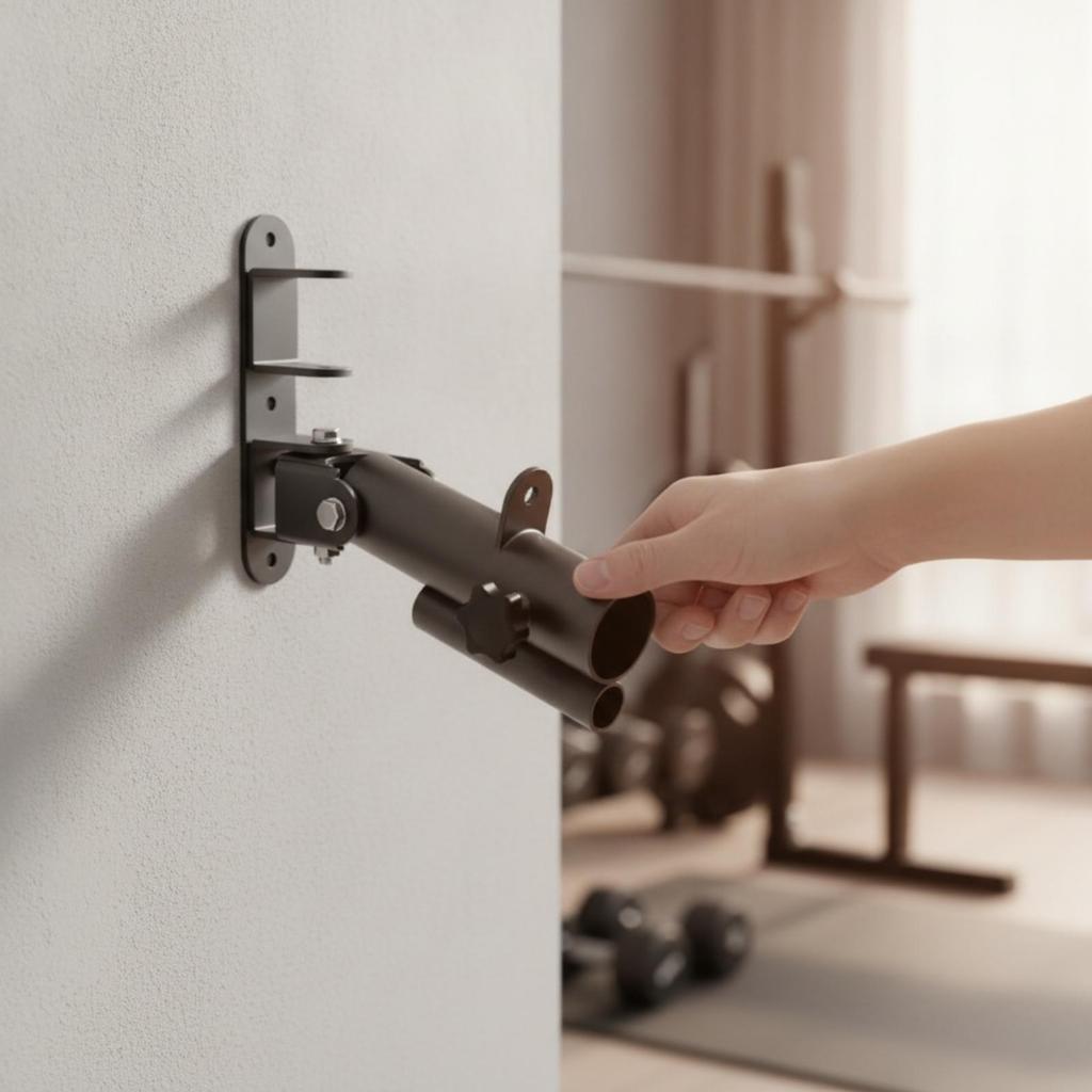 Wall-Attached Barbell Anchor Adjustable Heavy-Duty Row Attachment